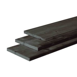 Zweeds vuren planken geïmpregneerd daarna 2x zwart gespoten 22 x 200 mm