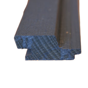 Enkel rhombus (Deens rabat) geïmpregneerd daarna antraciet gespoten 70 x 28mm (53mm werkend)