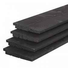 Zweeds rabat geïmpregneerd daarna 2x zwart gespoten 10/24 x 195mm (werkend 180mm)