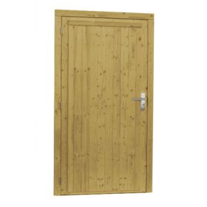 Vuren enkele dichte deur extra breed inclusief kozijn, 1120mm x 2010mm, groen geïmpregneerd