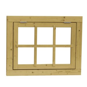 Vuren 6-ruits uitzetraam, 898mm x 703mm, groen geïmpregneerd