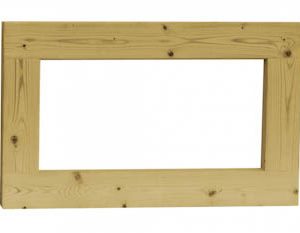 Vuren vast raam met helder glas, 712mm x 438mm, groen geïmpregneerd