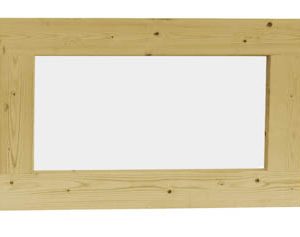 Vuren vast raam met melkglas, 712mm x 438mm, groen geïmpregneerd