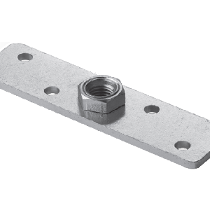 Schroefplaat op deur komt aan wielenblok 120x30mm