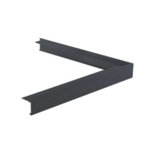 Daktrim 60mm voor uitwendige hoek 500 x 500mm ral 9005 zwart gespoten