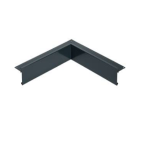 Daktrim 60mm voor inwendige hoek 500 x 500mm ral 9005 zwart gespoten