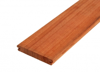 Padoek / Padouk vlonderplank glad geschaafd met B-fix profiel 22 x 140mm