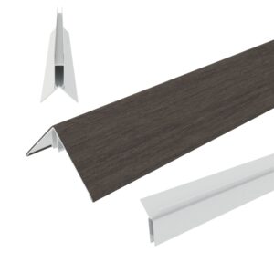 NewTechWood hoekprofiel Silver Gray rhombus aluminium tbv wandbekleding 60 x 60mm