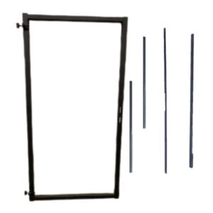 Poortframe zwart gepoedercoat voor blokhutprofielen 985 x 1900mm compleet inclusief profiel set voor blokhutprofiel van 28mm