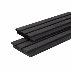 Vuren triple rhombusprofiel zwart gespoten 22 x 140mm  (werkend 135mm) (design/deens rabat)